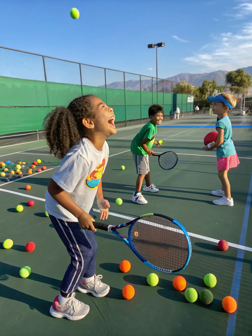 A partnership event between TENNIS CLUB DE NERONDES OUROUER and a local school, with students and club members engaging in a friendly tennis match.