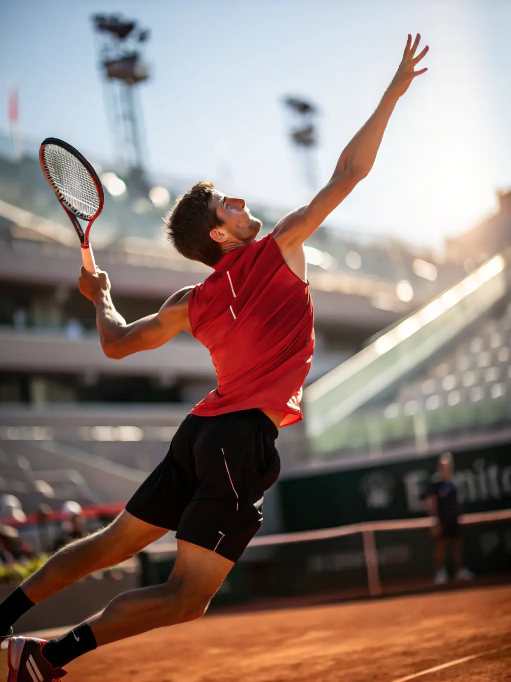Action shot of a junior player successfully executing a tennis serve during a training session, highlighting youth development.