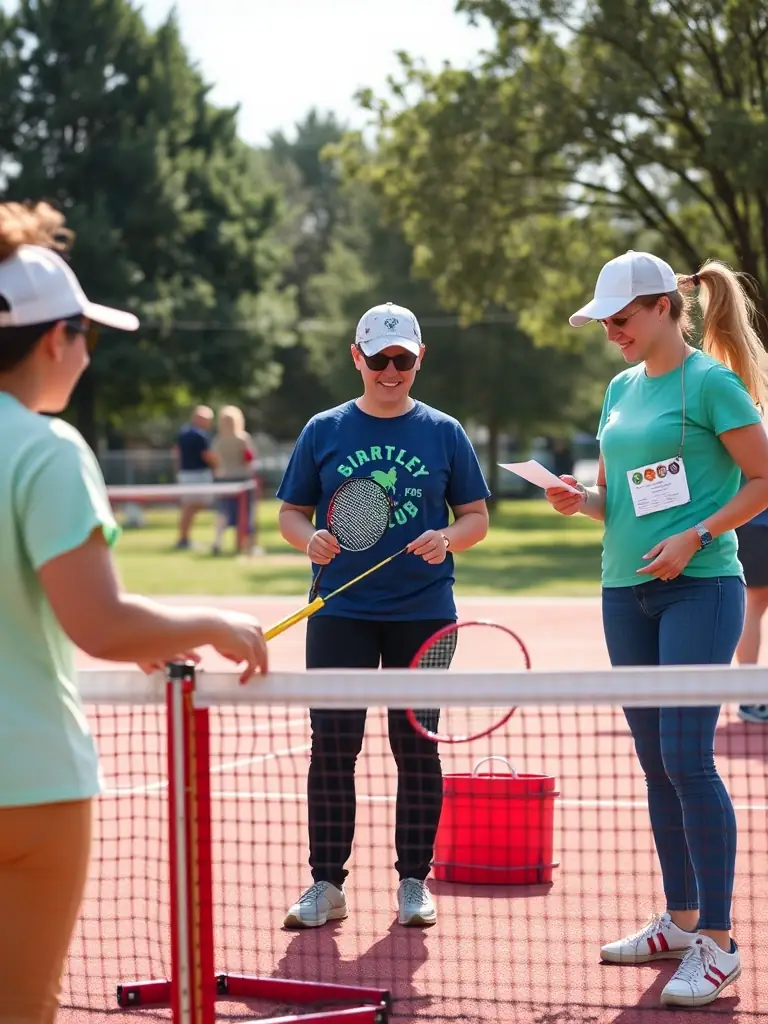 A photo of TENNIS CLUB DE NERONDES OUROUER members volunteering at a charity event, raising funds for a local cause.